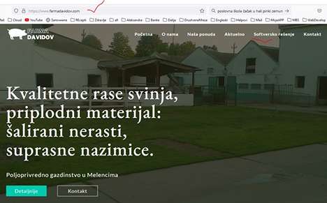 web strana Farma Davidov